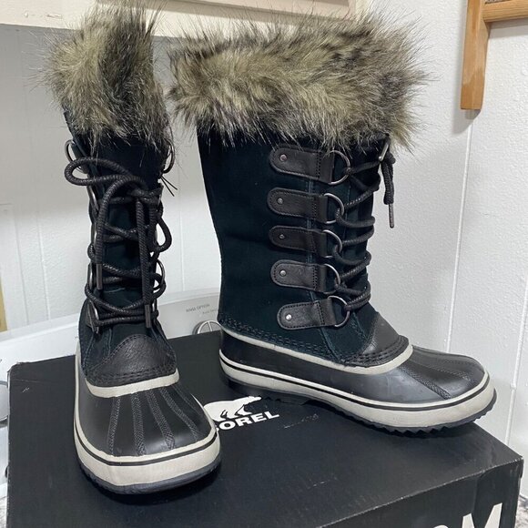 NEW Sorel Joan of Arctic Waterproof Snow Boot in Black Size 8 - Picture 2 of 7